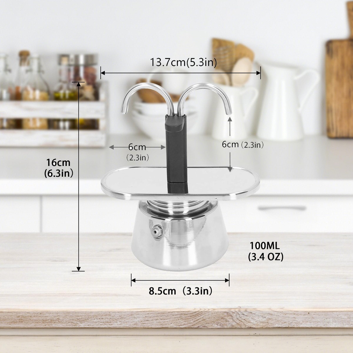2 Cup Espresso Maker inox